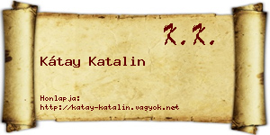 Kátay Katalin névjegykártya